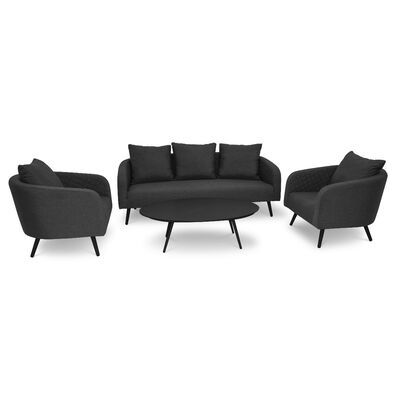 Maze - Outdoor Fabric Ambition 3 Seat Sofa Set with Oval Coffee Table - Charcoal product image