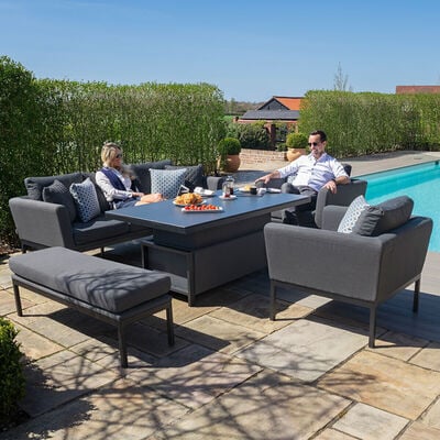 Maze - Outdoor Fabric Pulse 3 Seat Sofa Set with Rising Table - Flanelle product image