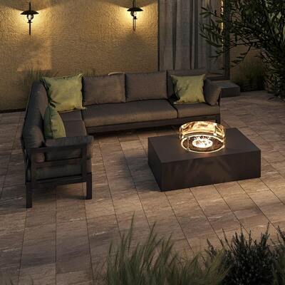 Maze - Oslo Aluminium Corner Group with Rectangular Gas Fire Pit Coffee Table product image