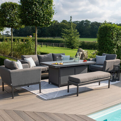 Maze - Outdoor Fabric Pulse 3 Seat Sofa Set with Fire Pit Table - Flanelle product image