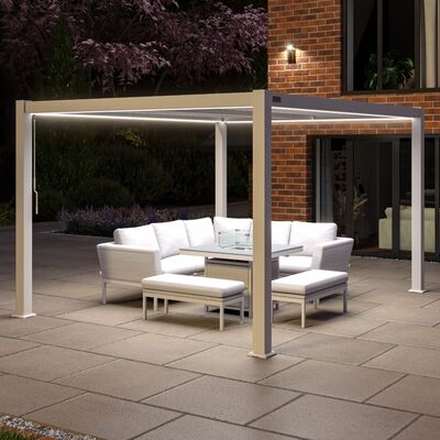 Maze - Como 3m x 4m Aluminium Metal Outdoor Garden Pergola - White  product image