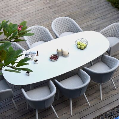 Maze - Outdoor Fabric Ambition 8 Seat Oval Dining Set - Lead Chine product image