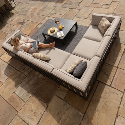 Maze - Outdoor Fabric Ibiza Medium Corner Sofa Set with Square Coffee Table - Oatmeal product image