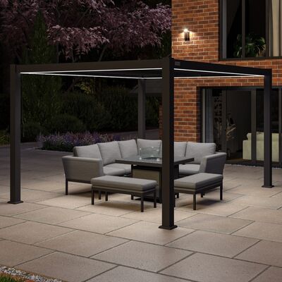 Maze - Como 3m x 4m Aluminium Metal Outdoor Garden Pergola - Grey product image