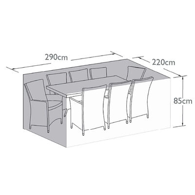 Maze - 8 Seat Rectangular/Oval Dining Set - Garden Furniture Cover product image