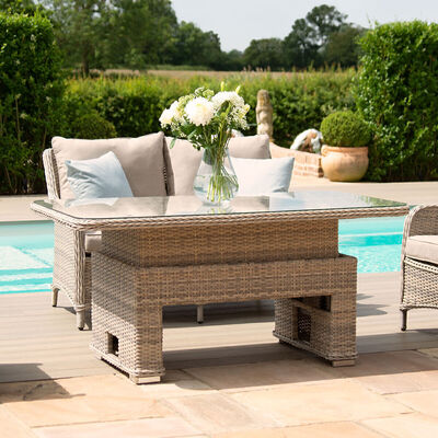 Maze - Cotswold 2 Seat Sofa Rattan Dining Set with Rising Table & Footstools product image