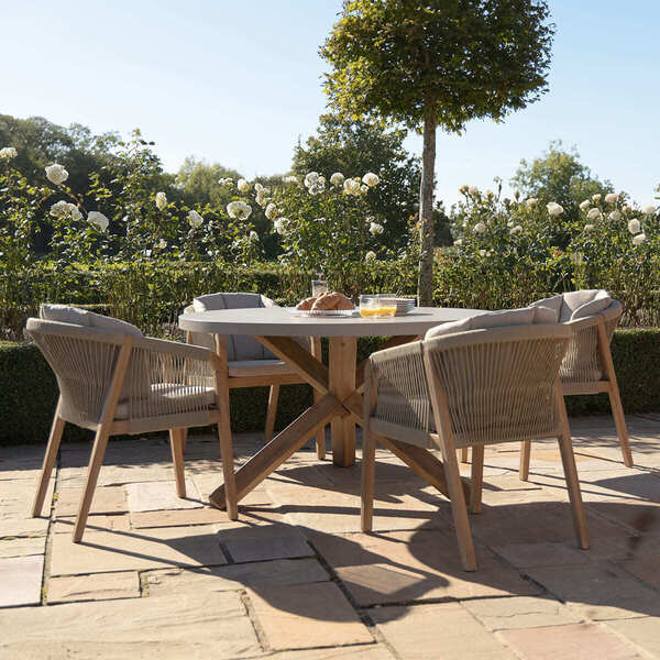 Maze - Martinique Rope Weave 4 Seat Round Dining Set product image