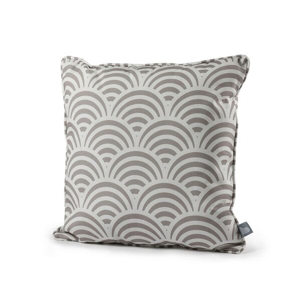Maze - Pair Of Outdoor Scatter Cushion (50x50cm) - Shell Silver Grey