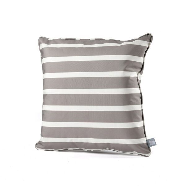 Maze - Pair Of Outdoor Scatter Cushion (50x50cm) - Awning Stripe Silver Grey