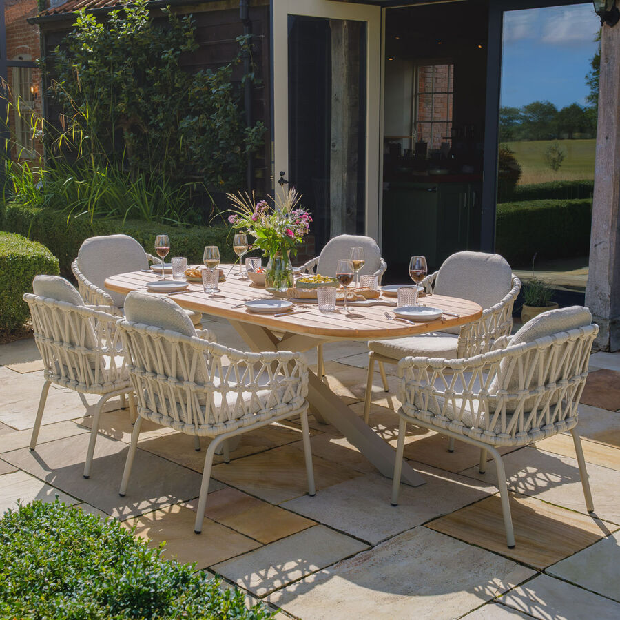 Rope Weave outdoor garden dining set