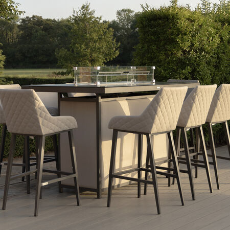 Outdoor garden Bar Set & Stools with firepit table