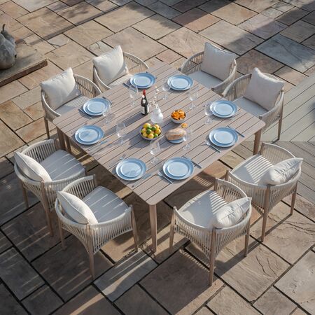 6 Seat Outdoor Dining Set with Square table for garden furniture