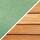 Sage green with teak table