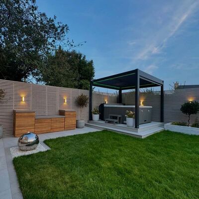 Maze - Como 3m x 3m Aluminium Metal Outdoor Garden Pergola Frame only - Grey