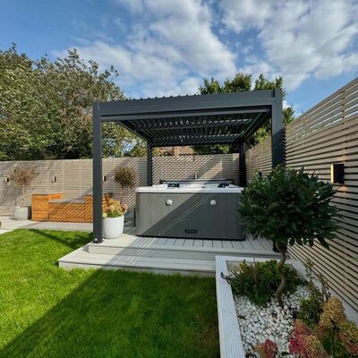 Maze - Como 3m x 3m Aluminium Metal Outdoor Garden Pergola Frame only - Grey