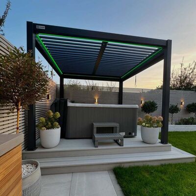 Maze - Como 3m x 3m Aluminium Metal Outdoor Garden Pergola Frame only - Grey