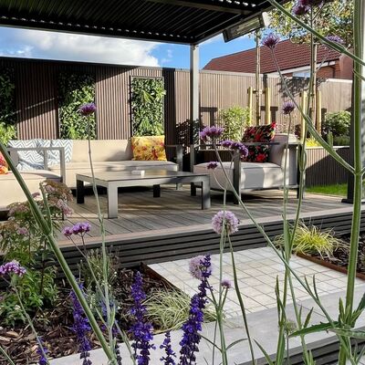 Maze - Outdoor Fabric Ibiza 3 Seat Sofa Set with Square Coffee Table - Oatmeal