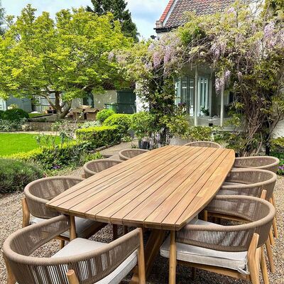 Maze - Porto Rope Weave 8 Seat Rectangular Dining Set