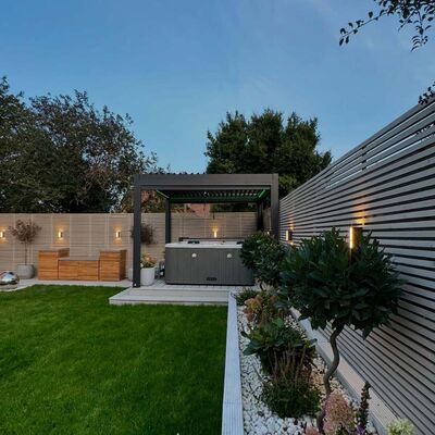 Maze - Como 3m x 3m Aluminium Metal Outdoor Garden Pergola Frame only - Grey
