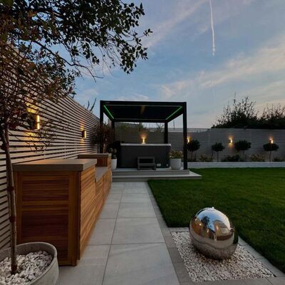 Maze - Como 3m x 3m Aluminium Metal Outdoor Garden Pergola Frame only - Grey