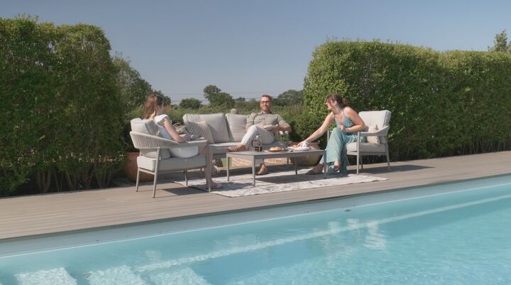 Maze outdoor dining table and chairs