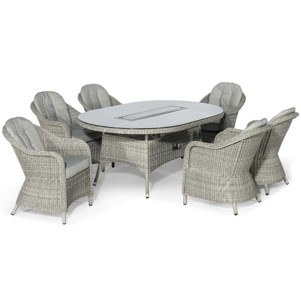 Maze - Oxford Heritage 6 Oval Rattan Fire Pit Dining Set product image