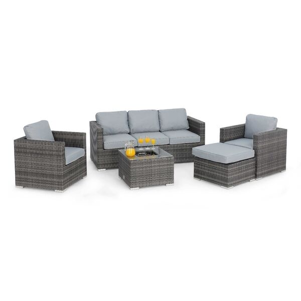 Maze - Georgia 3 Seat Rattan Sofa Set with Ice Bucket Coffee Table - Grey product image