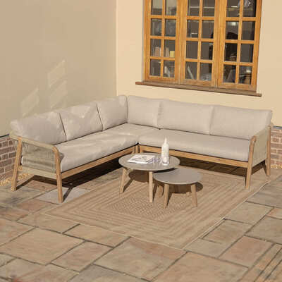 Maze - Martinique Rope Weave Corner Sofa Set with 2 Round Coffee Tables product image
