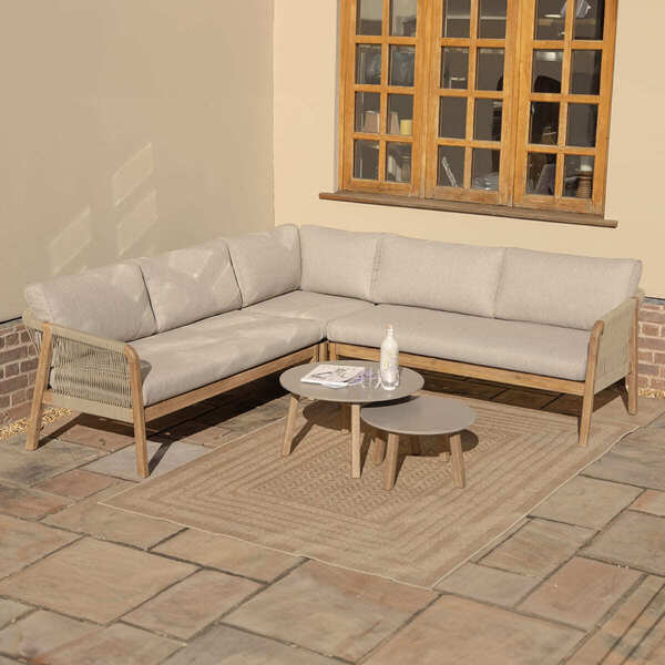 Maze - Martinique Rope Weave Corner Sofa Set with 2 Round Coffee Tables product image