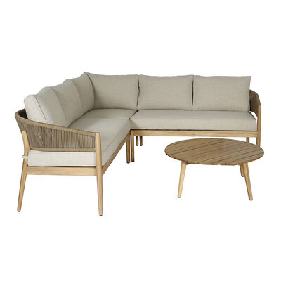 Maze - Porto Rope Weave Corner Sofa Set with Pair of Round Coffee Tables product image