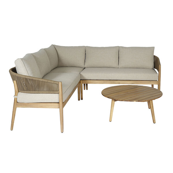 Maze - Porto Rope Weave Corner Sofa Set with Pair of Round Coffee Tables product image
