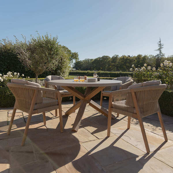 Maze - Martinique Rope Weave 4 Seat Round Dining Set product image