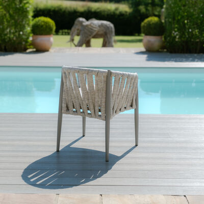 Maze - Milan Rope Weave 6 Seat Oval Dining Set with Lazy Susan - Cool Linen product image