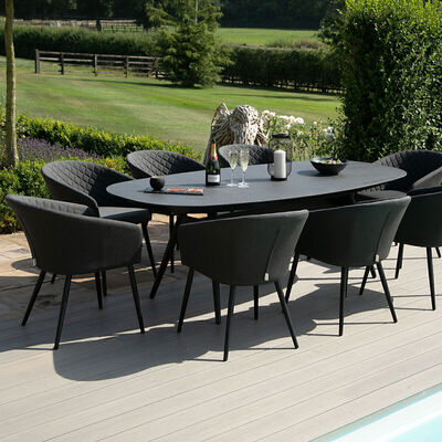 Maze - Outdoor Fabric Ambition 8 Seat Oval Dining Set - Charcoal product image