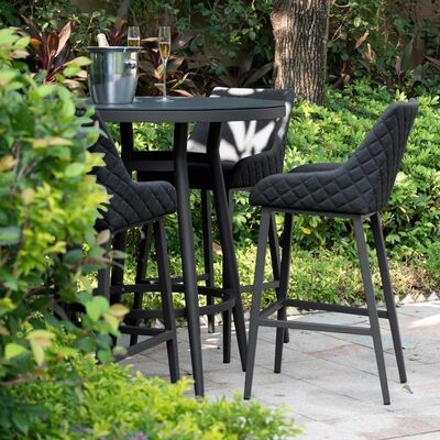 Maze - Outdoor Fabric Regal 4 Seat Round Bar Set - Charcoal product image