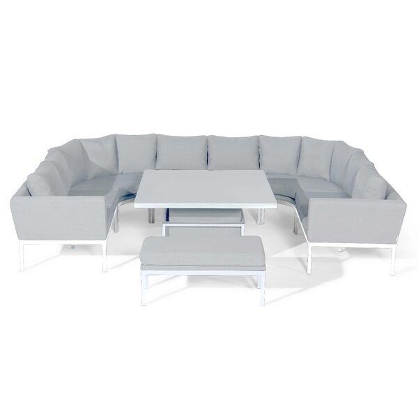 Maze - Outdoor Fabric Pulse U Shape Corner Dining Set with Rising Table - Lead Chine product image