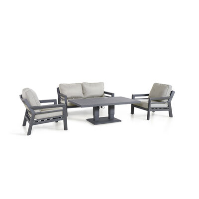 Maze - New York 2 Seat Aluminium Sofa Set with Rising Table - Dove Grey product image