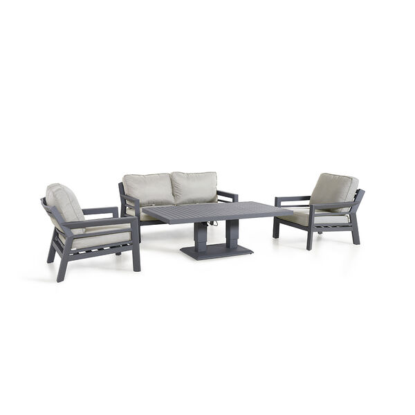 Maze - New York 2 Seat Aluminium Sofa Set with Rising Table - Dove Grey product image