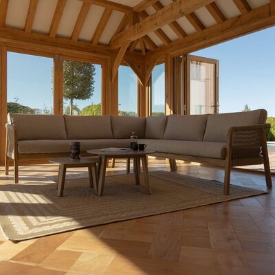 Maze - Martinique Rope Weave Corner Sofa Set with 2 Round Coffee Tables product image