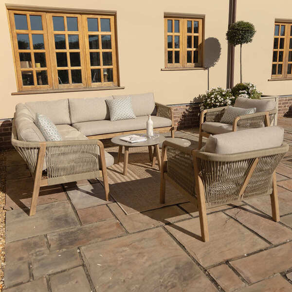 Maze - Martinique Rope Weave Corner Sofa Set with 2 Lounge Armchairs & 2 Round Coffee Tables product image