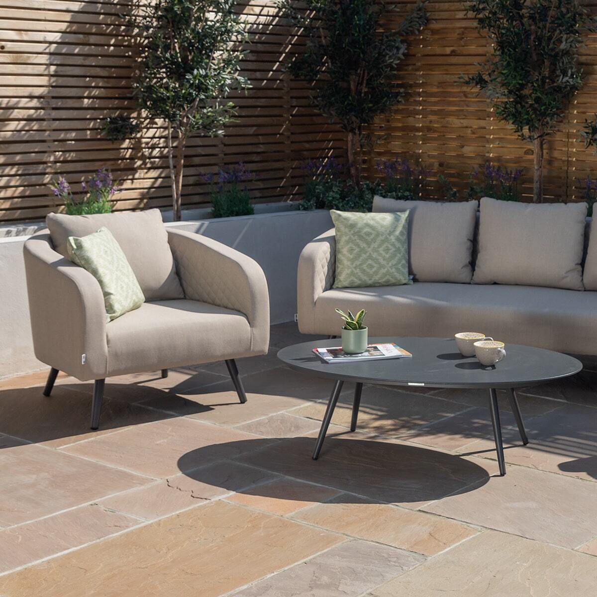 Maze - Outdoor Fabric Ambition 3 Seat Sofa Set - Oatmeal product image