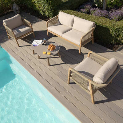 Maze - Martinique Rope Weave 2 Seat Sofa Set with 2 Lounge Armchairs & 2 Round Coffee Tables product image