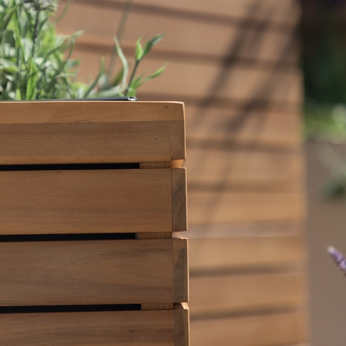 Maze - Bali Small Planter with Metal Liner - Acacia Wood product image
