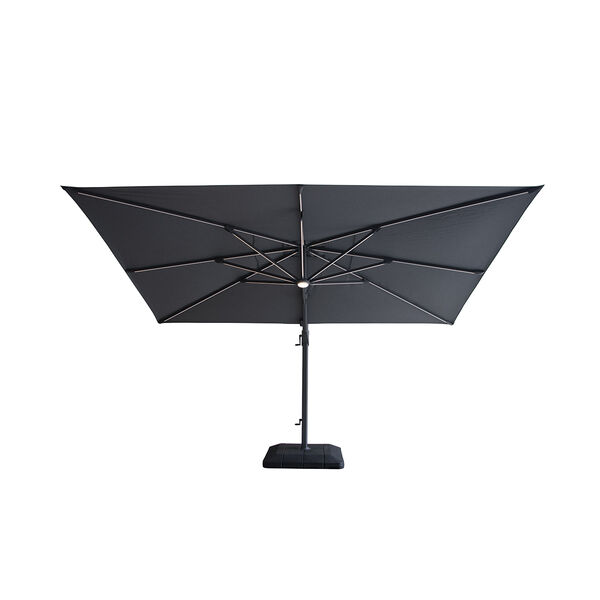 Maze - Aramis Solar LED 3m x 4m Rectangular Rotating Cantilever Parasol with Base - Charcoal Grey product image