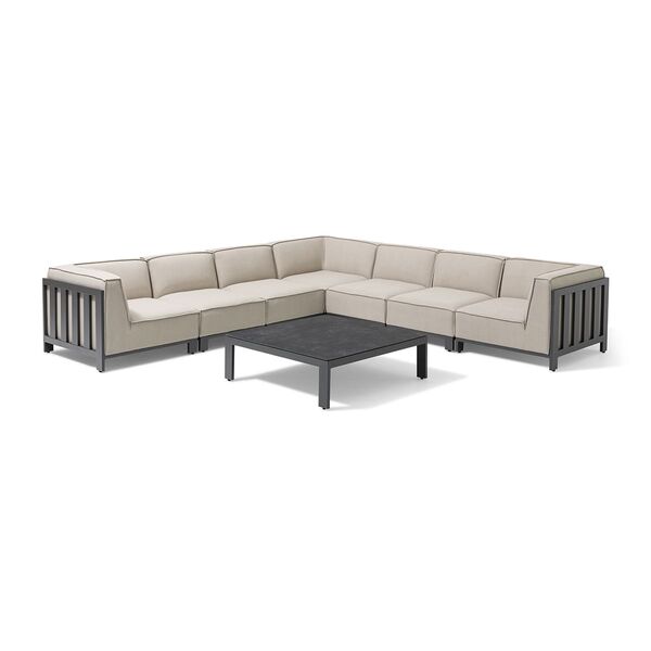 Maze - Outdoor Fabric Ibiza Large Corner Sofa Set with Square Coffee Table - Oatmeal product image