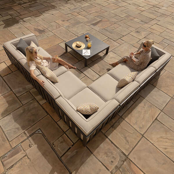 Maze - Outdoor Fabric Ibiza Large Corner Sofa Set with Square Coffee Table - Oatmeal product image