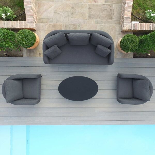 Maze - Outdoor Fabric Ambition 3 Seat Sofa Set with Oval Coffee Table - Flanelle product image