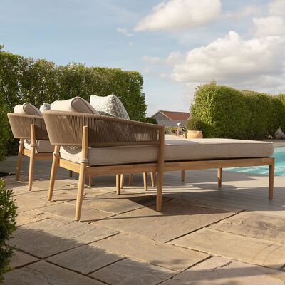 Maze - Porto Rope Weave Double Sunlounger Set with Small Round Coffee Table product image
