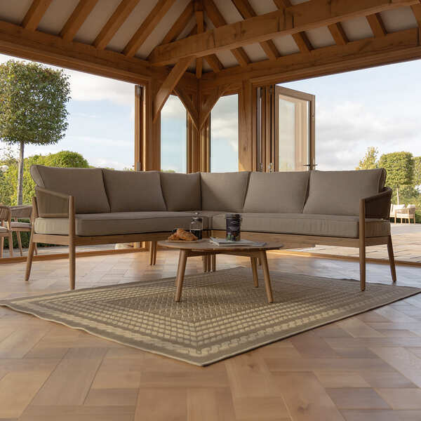Maze - Porto Rope Weave Corner Sofa Set with Pair of Round Coffee Tables product image