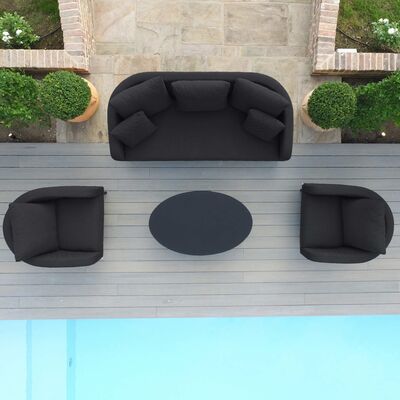 Maze - Outdoor Fabric Ambition 3 Seat Sofa Set with Oval Coffee Table - Charcoal product image